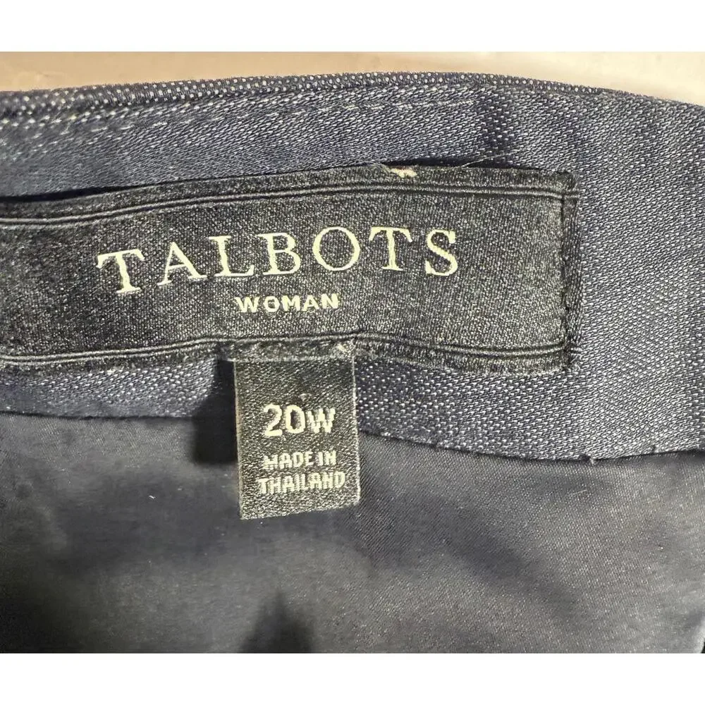 TALBOTS Plus Size 20 W Aline Dress Denim lined Career Skirt.‎ Zip/Elastic waist